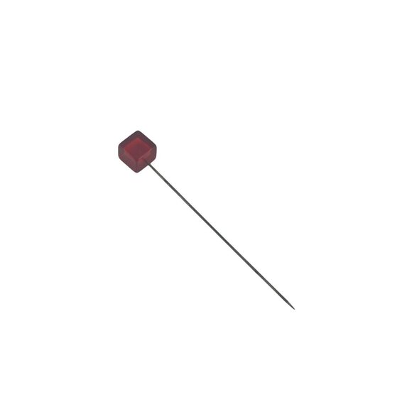 Decorative Red Cube-Shaped Needle Pin Long Stainless Steel Shaft For Sewing Quil - Picture 1 of 5